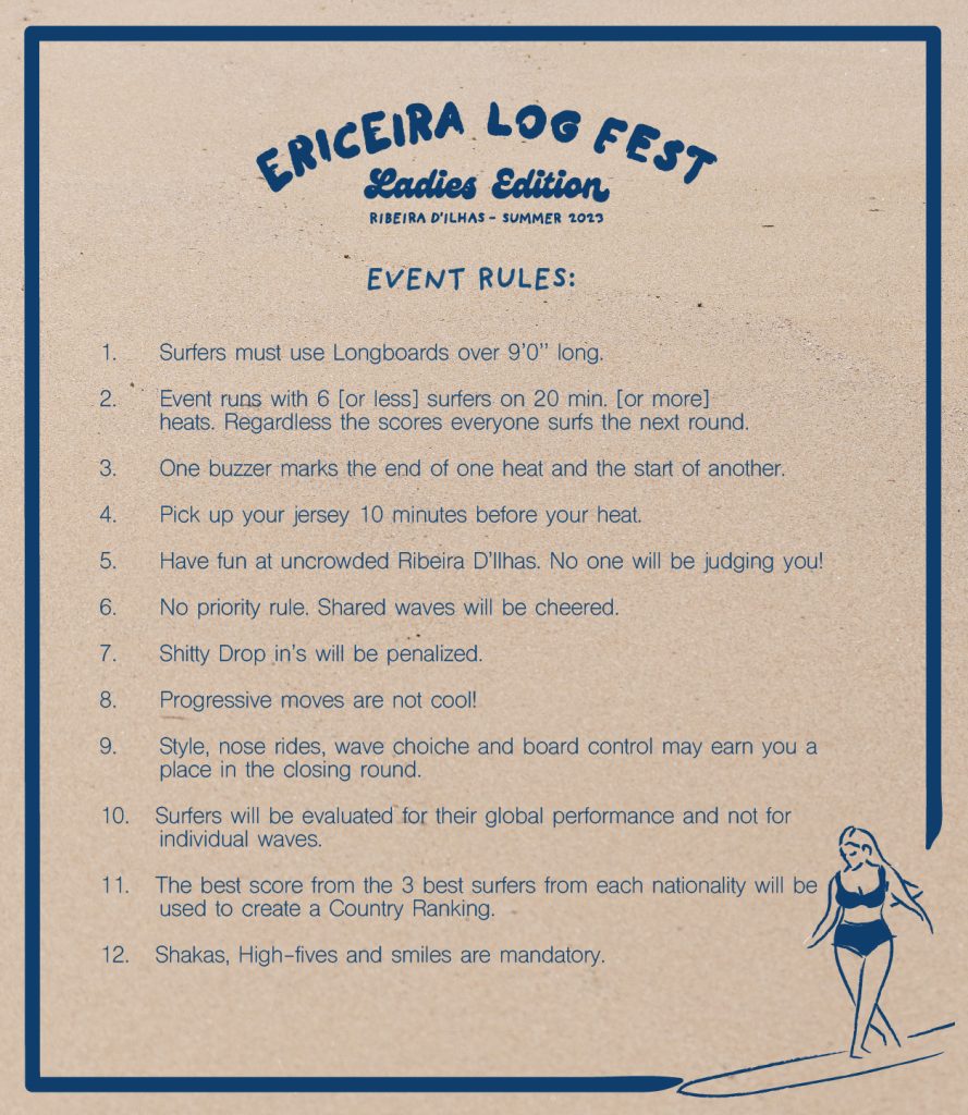 ERICEIRA LOG FEST LADIES EDITION 2023 July 28 Rules